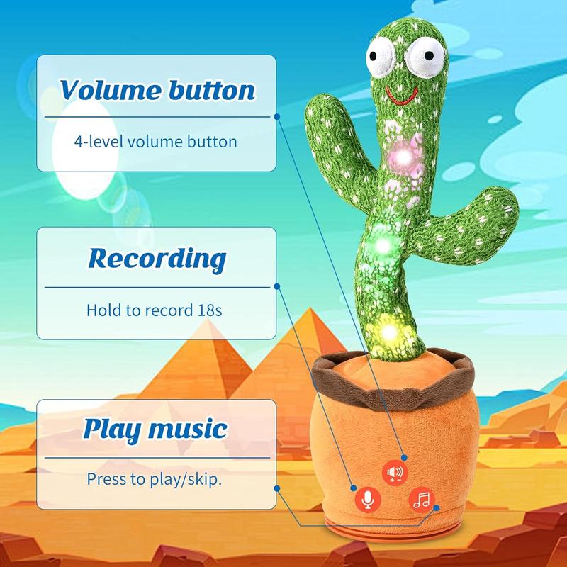 1pc dancing cactus plush toy,  singing and imitating recording, 120 English songs, interactive dancing and speaking functions). cat toys cat stuff
