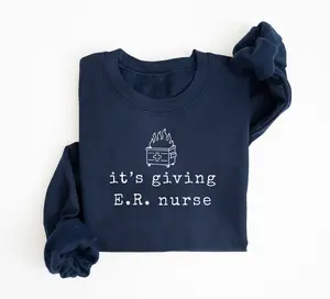 It's Giving ER Nurse Sweatshirt, Snarky Registered Nurse Shirt, Sarcastic Nursing Meme Shirt, Funny Emergency Nurse Gift