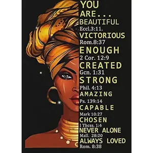 African American Women Inspirational Wall Art - Motivational Office Canvas Print Framed for Bathroom Bedroom Home Wall Decor -12"X16"
