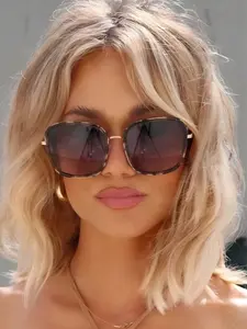 Unisex Fashion Classic Geometric Frame Glasses, Beach Vacation Versatile Eyewear, Daily Wear & Stylish Clothing Accessories