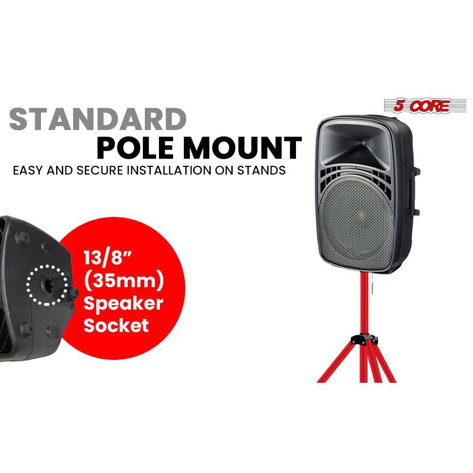 5 Core Speaker Stand Tripod Pair Heavy Duty Adjustable 54" Universal Mount for PA DJ Studio w Bag