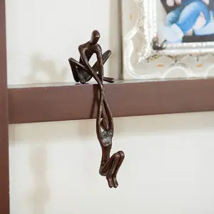 Dance Hand Pull Bronze Sculpture Ornament Man Lifting Woman Hanging Home Resin Decoration, Elegant Artistic Decor Piece