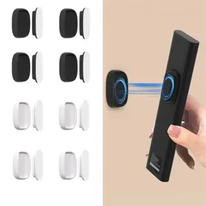 Magnetic Remote Control Holder 8-Pack No Drill Self-Adhesive Wall Mount Strong Magnet & Adhesion Desk Drawer Organizer for TV AC DVD Remotes Home Storage (Black/White/Yellow/Green)