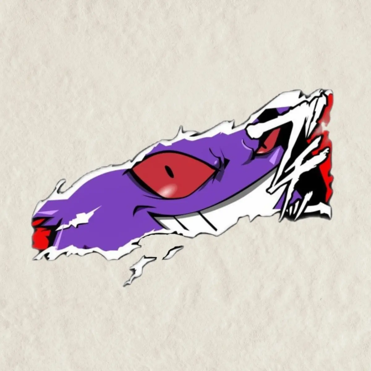 Gengar Waterproof Anime Sticker, Cute Kawaii Peeker Sticker, Cute Anime Sticker, Waterproof Vinyl Decal for Laptop, Water Bottle, Car, Gamer Gift