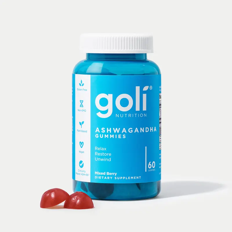 6 Bottles of Goli Ashwagandha & Vitamin D Gummy - Mixed Berry, KSM-66, Vegan, Plant Based, Non-GMO, Gluten & Gelatin Free 7
