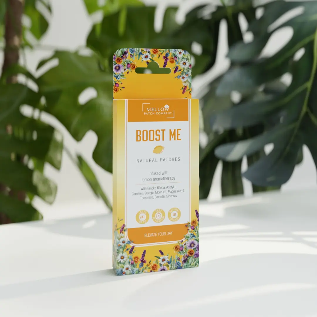 Mellow Aromas Boost Me Natural Patches Infused with Invigorating Essential Oils for Uplifting Mood and Energizing Senses