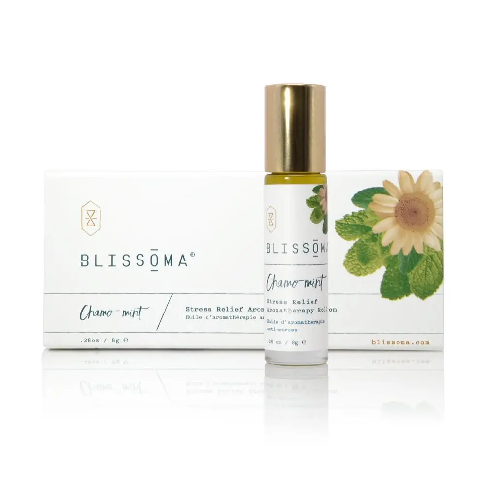 Blissoma Stress Relief Aromatherapy Roll-On - natural cooling oil for headaches, tension, and pain