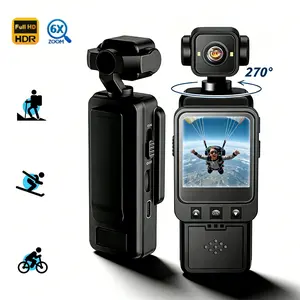 2026 1080P Pocket Camera ,  Action Camera for Recording , Wearable Clip On, Wide Angle, 6X Zoom, Ideal for Sports, Vlog,Security, vlogging camera, action camera, Video Blog Camera