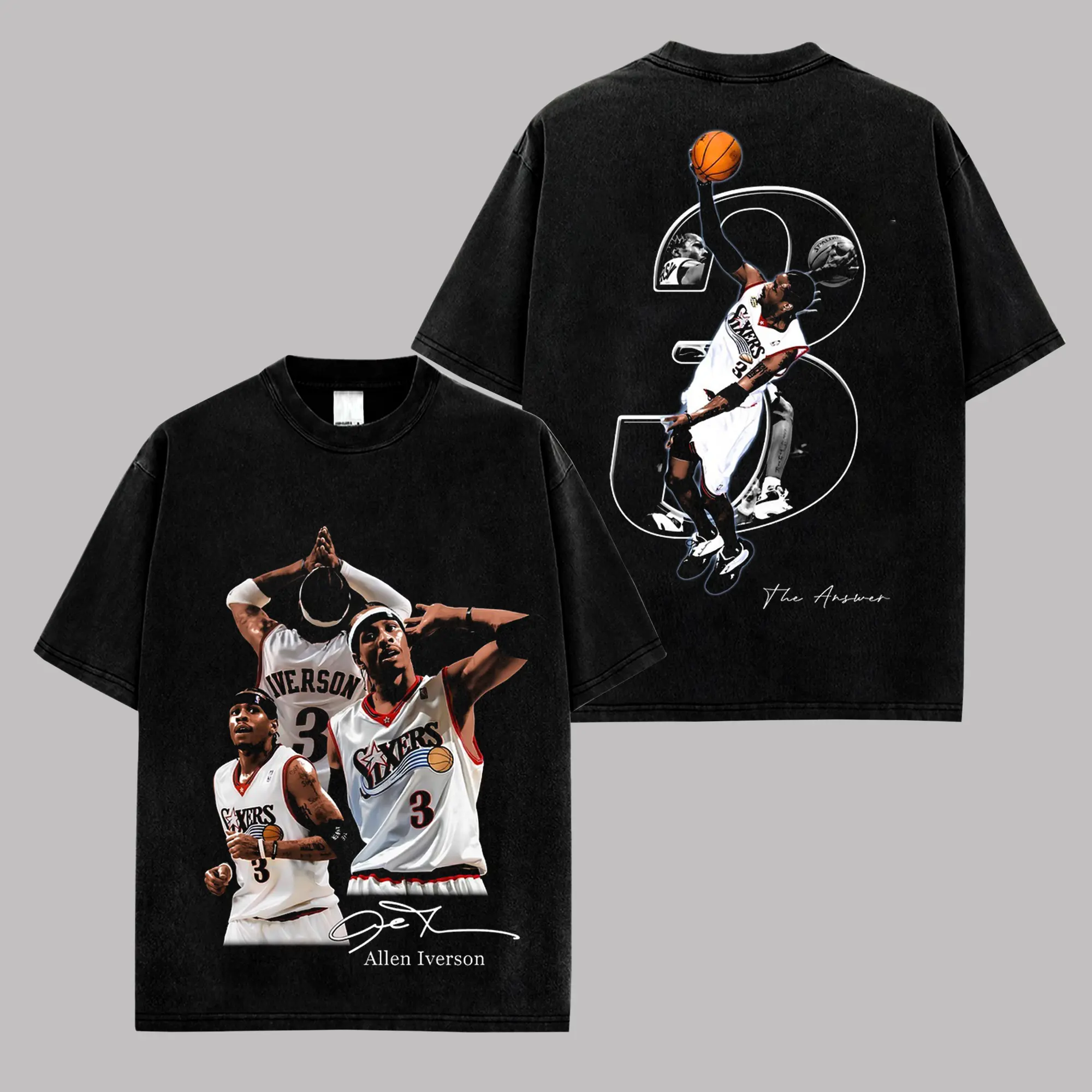 The Answer 3 Vintage Basketball Graphic Tee, Retro Philly Hoops Legend Shirt, Crossover Guard Streetwear T-Shirt, Oversized Sports Fan Tee, Classic Game Day Cotton Shirt