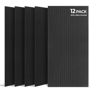 SODOCT 12 Pack Large Acoustic Panels, 47.2" X 23.6" X 0.4" Sound Proof Panels for Walls, High Density Sound Absorbing Panels for Home Studio & Office, Black