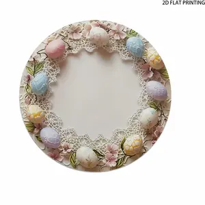 2D flat printing, 2-piece/4-piece/6-piece/8-piece set Easter themed placemat, hand washable, non slip, heat-resistant, durable, suitable for holiday occasions such as Valentine's Day, Black History Month, Easter, and Ramadan