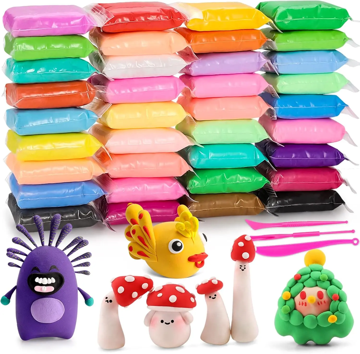 Air Dry Clay Kit for Kids - Safe and Non-Toxic Modeling Clay Art Supplies with Tools, Ideal for Creative Play and Safe Use, DIY Pottery & Ceramics Toy