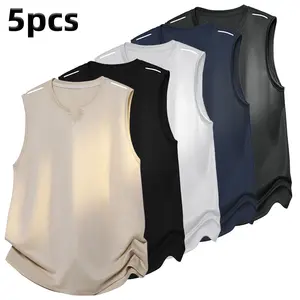 Men's Multi-pack American-style Casual Tank Tops - Thin Coolness, Loose-fit, Wide Shoulders, Sleeveless, Plus Sizes, White Tank Top Option, Summer Layering Sports Athletic Menswear
