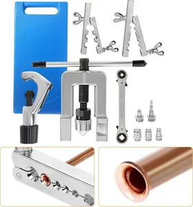 Flaring Tool Kit for Copper Tubing  Line Flaring Tool Set, for 1/8, 3/16, 1/4, 5/16, 3/8, 7/16, 1/2, 5/8, 3/4 inch Tubing, Line Flaring Tool Kit
