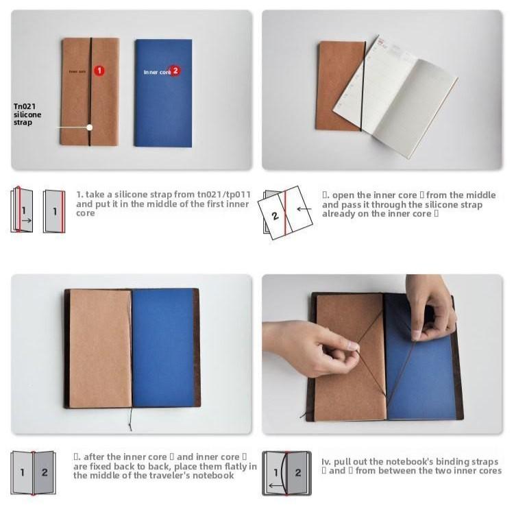 Modern Durable Notebook,Vintage-Style Portable Travel Diary Leather A5 Travelers Notebook Cover with Inner Pockets and Card Slots and Pen Holder,Hardcover Notebook,Stationery Supplies for Home,School or Office. Soft refillable ,journal charms