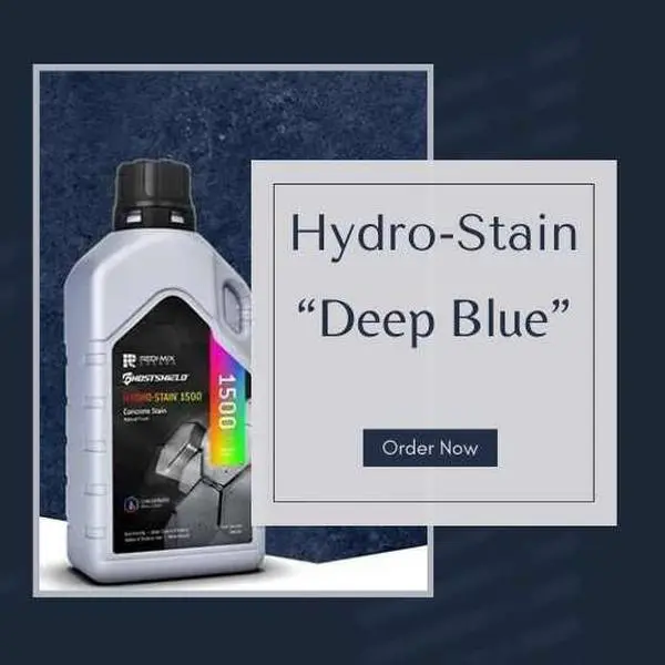 Hydro-Stain "Deep Blue"  Concrete Stain- Safe for Indoor & Outdoor Use - Non-Reactive & UV Resistant