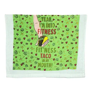 Fitness Taco Funny Eating Mexican Food Exercise Tea Towel Funny Dish Towels Soft Adsorbent Tea Towel