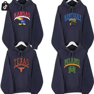 Custom All Football Teams Navy Hoodie, Retro 90s College Logo Pullover, Classic Varsity Sports Game Day Unisex Sweatshirt UVN