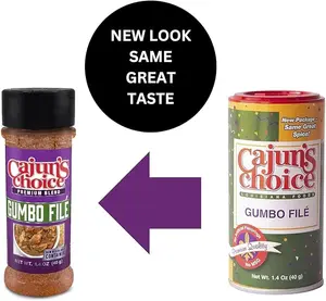 Cajun's Choice Gumbo File - 1.4 oz Jar, All Natural, Gluten-Free - Authentic Louisiana Sassafras Spice for Gumbo & Jambalaya