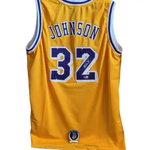 Magic Johnson Autographed Yellow Lakers Basketball Jersey #32
