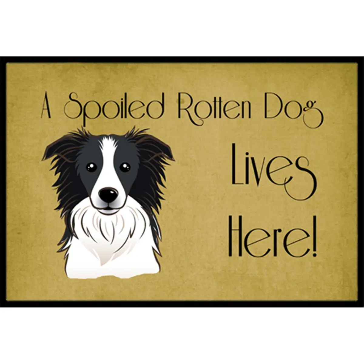 Carolines Treasures Border Collie "Spoiled Dog Lives Here" Indoor Outdoor Rug, 24x36 in Outdoor Rug Mat for Home Use, Outdoor Rug Mats
