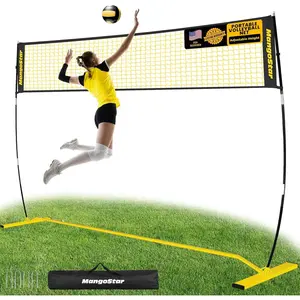 12FT Portable Volleyball Net for Backyard Beach, Adjustable Height Freestanding Volleyball Net with Carry Bag for Indoor&Outdoor, Professional Net for Hitting&Serving