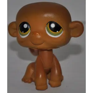 Monkey #267 (Brown, Green Eyes) Littlest Pet Shop (Retired) Collector Toy - LPS Collectible Replacement Single Figure - Loose (OOP Out of Package & Print)