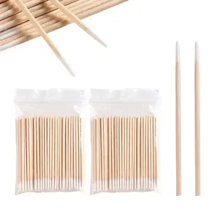 180-200Pcs Pointed Cotton Swabs 2.75 Inch Microblading Precision Tip Cotton Swab Wooden Long Cotton Sticks Applicator Makeup Gun Cleaning Eyebrow Tattoo Permanent Supplies
