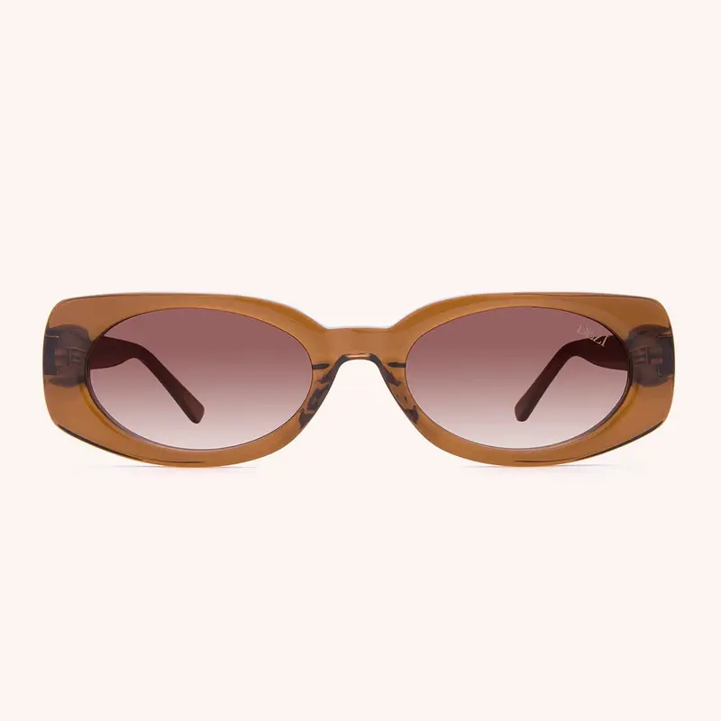 DEZI Booked Women's Sunglasses Trendy Rectangle Handmade Acetate Frame with Oval Lenses