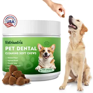 Vetriuntrix Dog Dental Oral Health Chews Chicken Flavor Reduces Plaque Prevents Tartar Protects Gum Health Vet Approved No Brushing Needed Probiotics Lysozyme