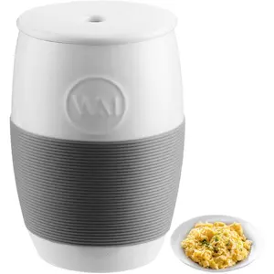 Nonstick ceramic egg cookerquick scrambled egg maker with silicone sleeve for easy grip and heat protectionmicrowave egg cooker holds up to 4 eggs for mug cake muffin omelet