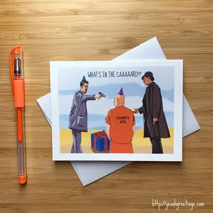 Funny Seven 'What's in the Caaaard' Birthday card, Funny Birthday Card, Brad Pitt, Movie Birthday Cards, Birthday Card for Boyfriend