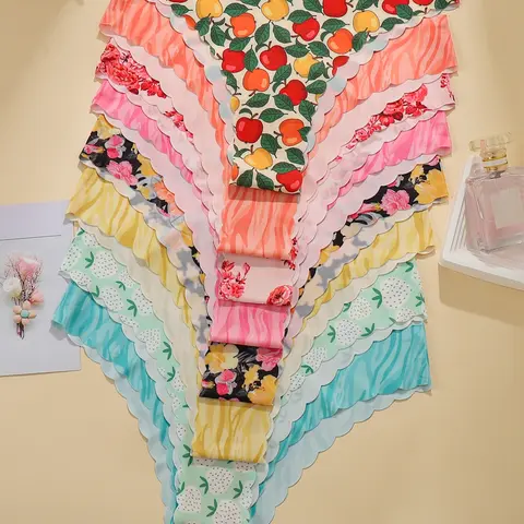Women's Underwear Set, Zebra & Fruit Floral Prints, Sexy Simple Wave Edge Design, Invisible Seamless Smooth Breathable Comfort, Floral Print Panty, Breathable Fit Panties