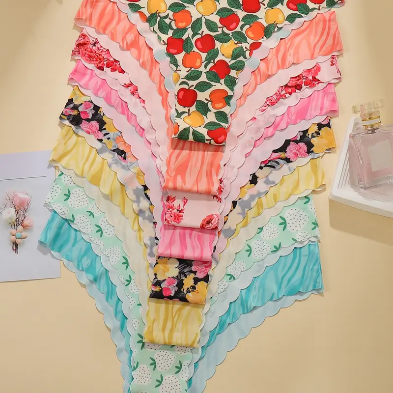 Women's Underwear Set, Zebra & Fruit Floral Prints, Sexy Simple Wave Edge Design, Invisible Seamless Smooth Breathable Comfort, Floral Print Panty, Breathable Fit Panties