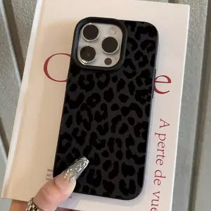Black TPU leopard print shockproof fashionable phone case Cheetah, fully covered with TPU shockproof, suitable for iPhone 17/16/15/14/13/12/11/Pro/ProMax/Plus/Air/X/XS/XSMAX series, birthday gift, holiday gift, couple phone case,summerwins