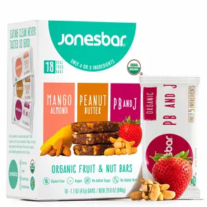 Jonesbar Variety Pack 18ct Fruit & Nut Bars USDA Organic Vegan Snack