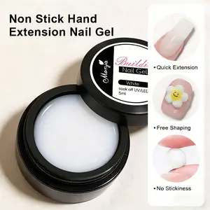 3D Nail Gel, Non-Sticky Hard Long-Lasting Overlay, Creates 3D Bow Geometric Letter Shapes, Salon Quality, Soluble Residue-Free Adhesive