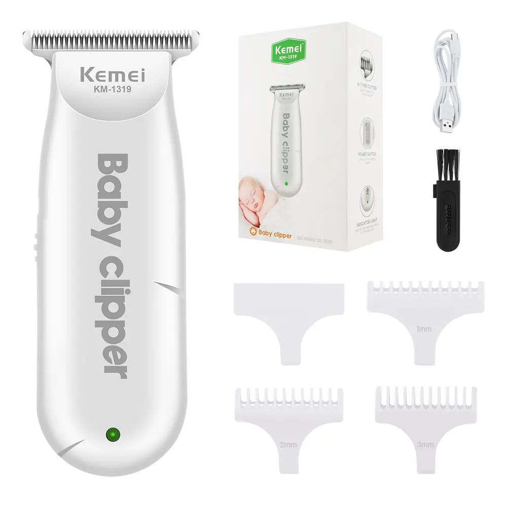 Kemei Baby Electric Hair Clipper, Hair Trimmer, Quiet Low Noise, Safe Compact Design, USB Rechargeable, Large Capacity Battery, Home Use