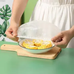100/200pcs Food Grade Fruit Vegetable Storage Bag Disposable Food Cover Elastic Plastic Bag Bowl Cup Kitchen Fresh Keeping Bag