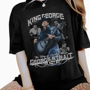 George Strait King Of Country T-Shirt, Concert 2025,Country Music T-Shirt, Music Band Tee, Western Vibes, Tour Shirt, Casual Tee, Gifts For FanGeorge Strait King Of Country T-Shirt, Concert 2025,Country 4