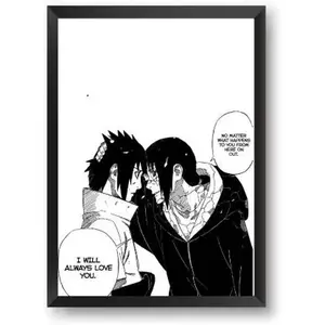 ANIME POSTER FRAME - NARUTO ITACHI AND SASUKE MANGA Decor Retro Room Gift Artistic Decoration Ornaments Wall Photo Print Unique Artwork Decorative Artwork 8" X 12" Inches Glossy