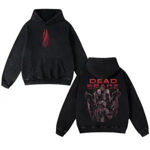 Dead Space Make Us Game Game Acid Washed Sweater, Hoodie, 2 sided Printed Unisex Washed Hoodie RPG game merch Cotton Streetwear Top Black Clothes Crewneck Apparel
