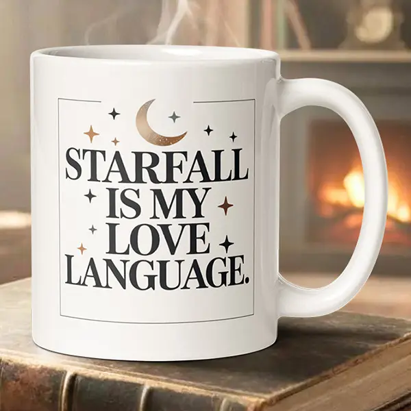 Starfall is My Love Language Mug | Romantasy Coffee Mug | Fantasy Bookish Gift | Fae Reader Mug | 11oz & 15oz Ceramic