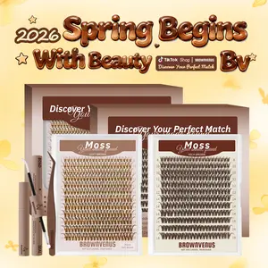 Moss | BrownVenus Dark&Light Brown D-Curl  Fluffy False Eyelashes for a  Brown Flaunt Brown Flora Style Soft Alternative to Harsh Black Lashes Perfectly Matched for Fair Skin & Blonde Brown Hair