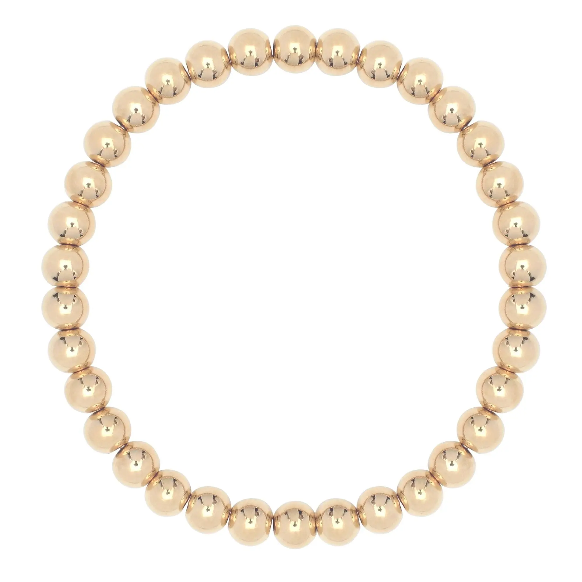 Gold Ball Bracelet - Small Size, Beaded Design, Round Beads with Satin Finish