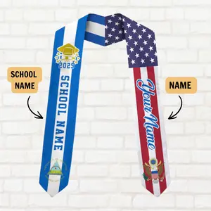 Personalized Nicaragua American Flag Graduation Sash 2026, Custom Nicaragua Graduation Gift Stole, Gift For Seniors