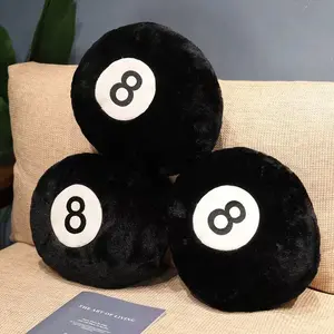 1 piece, cute simulated billiards 8-ball plush pillow, soft 8-ball for billiards players, creative gift for indoor sports, home decoration