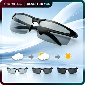 Paleshy Smart-Tint Sunglasses | Instant Color-Changing Oversized Square Shades | 24H Polarized UV400 | Unisex Streetwear Accessory