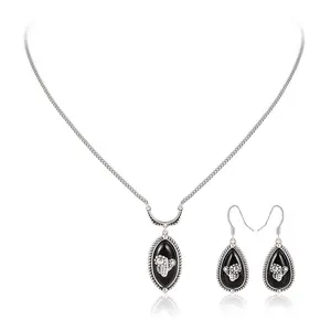 Wrangler Western Jewelry Set for Women Silver Cactus Necklace and Earrings