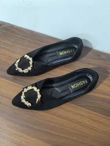 Women's Rhinestone Star Metal Buckle Pointed Toe Flat Shoes, Office Style, Casual Daily Wear, Lightweight Mature Look